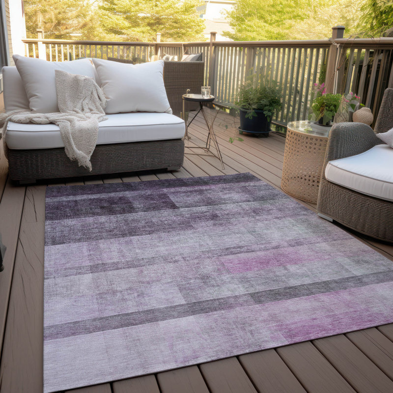 Tapis intérieur / extérieur Adelyn avec envers antidérapant, Rectangulaire 8 pi x 10 pi