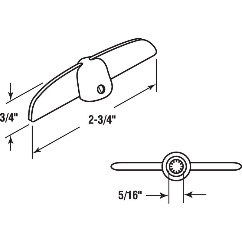 Diecast, Casement Operator, Right Hand, Teardrop Type (Single Pack), Aluminum, 13.25" H x 3.88" W x 1.38" D