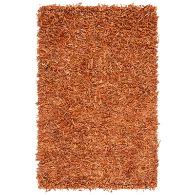 Tapis à poils longs en cuir et coton