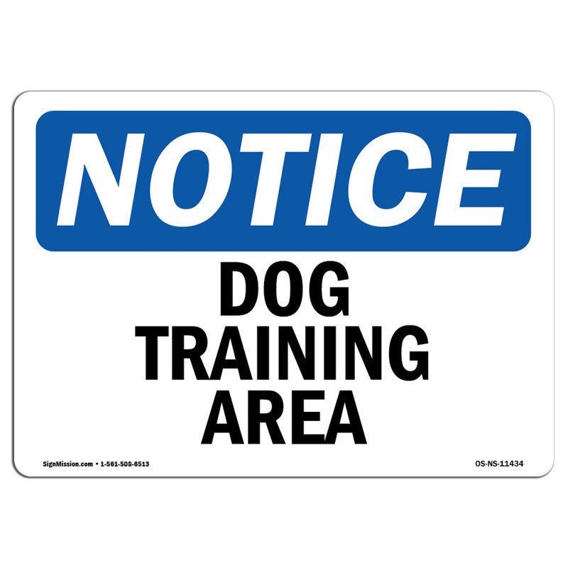 Dog Training Area Sign