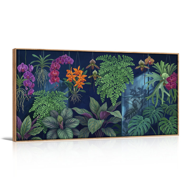 Ensemble de 1 tableau sur toile Jardin tropical, L 40 po x H 20 po, Naturel