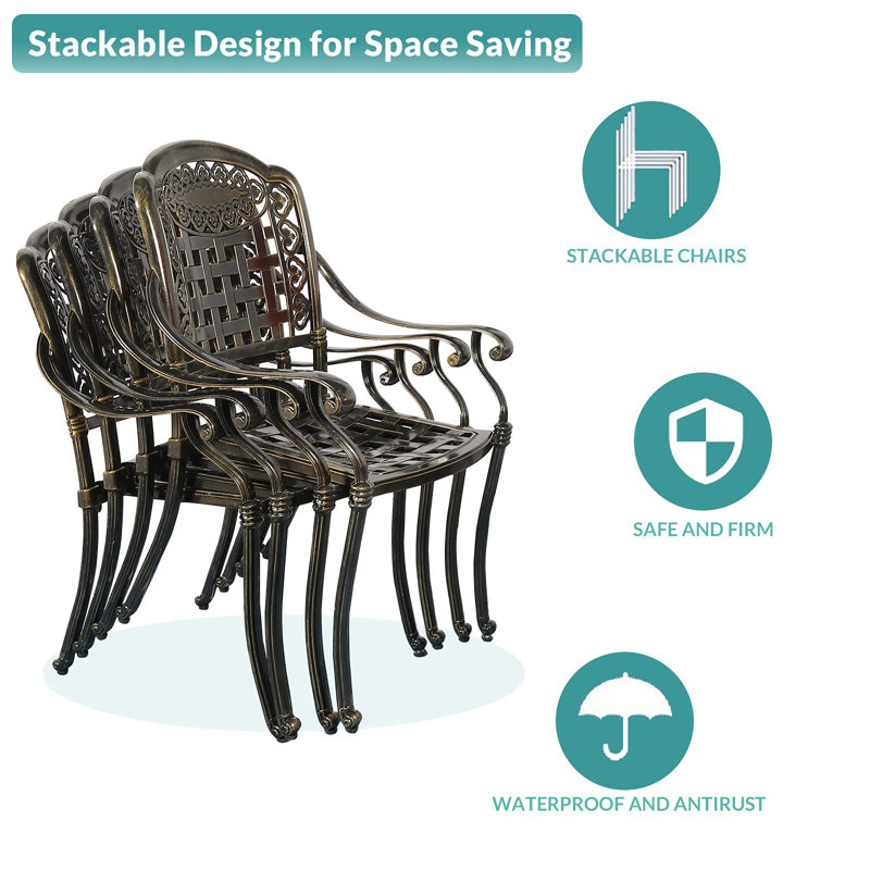 2 - Person Patio Dining Set with Round Table , Cushions Included, Khaki