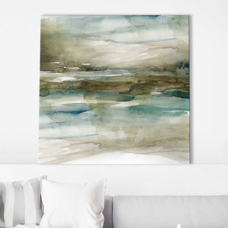 Riverbank par Carol Robinson - Peinture, L 18 po x H 18 po, Toile tendue