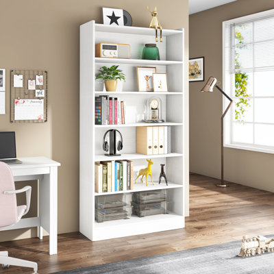35.4'' W Bookcase, Modern Wood Tall Bookshelf