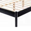 Structure de lit double en bois - aucun sommier requis, support solide, cadre gris et noir