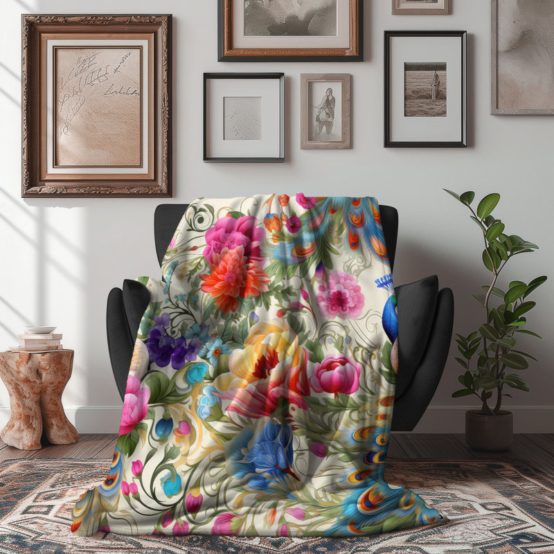 Couverture Bloomed Peacock Ensemble, Lit simple