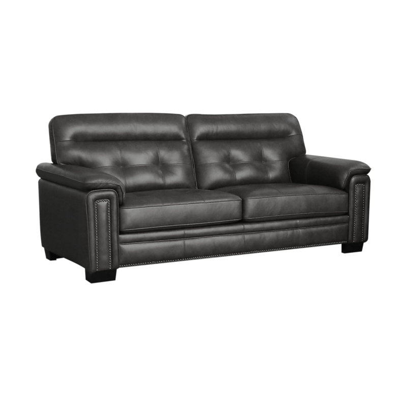 Siddhesh 3 - Piece Living Room Set, Gray Genuine Leather