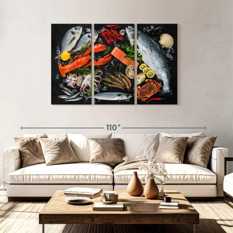 Arrangement de fruits de mer Yarlin, H 48 po x l 74 po
