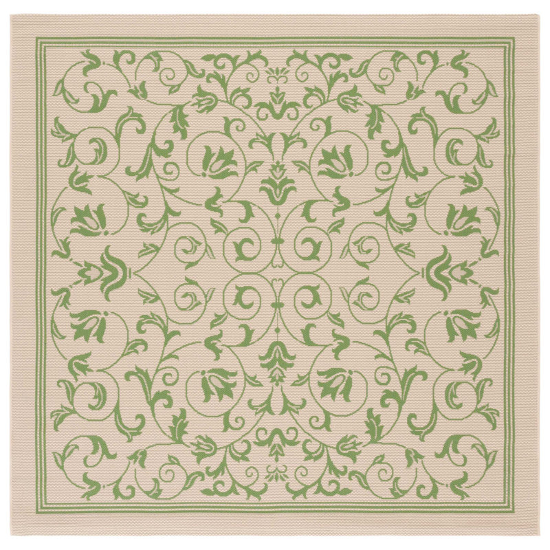 Galena Performance Floral Indoor/Outdoor Area Rug, Round 6'7"