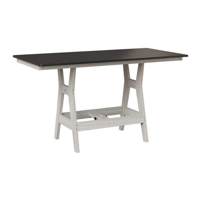 Table de salle à manger rectangulaire 66 po Berlin Gardens Harbor, Coquillage, H 30,37 po x l 66 po x P 33 po, Noir martelé