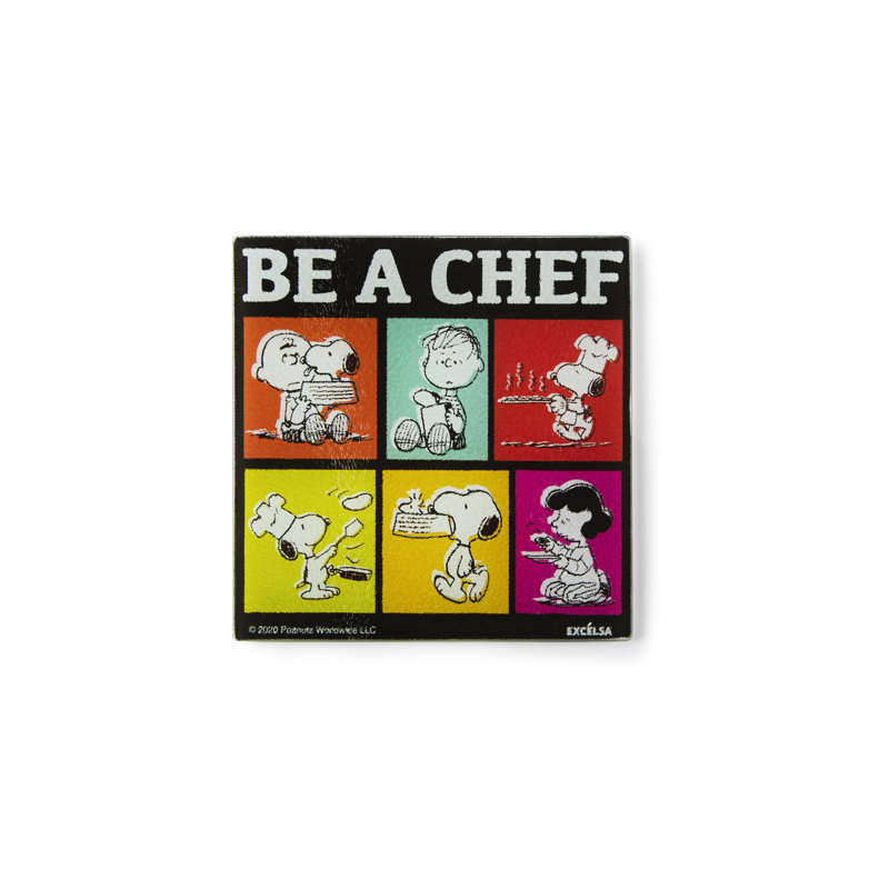 PEANUTS BE Glass Round 1 Piece Trivet