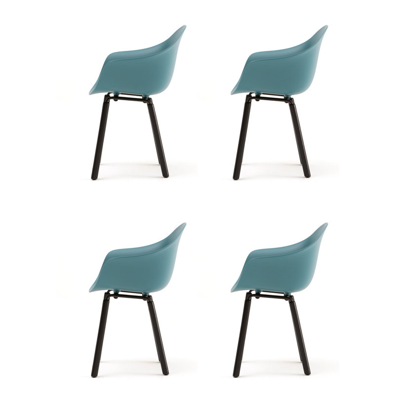 Fauteuil TA (ensemble de 4), Bleu océan / noir