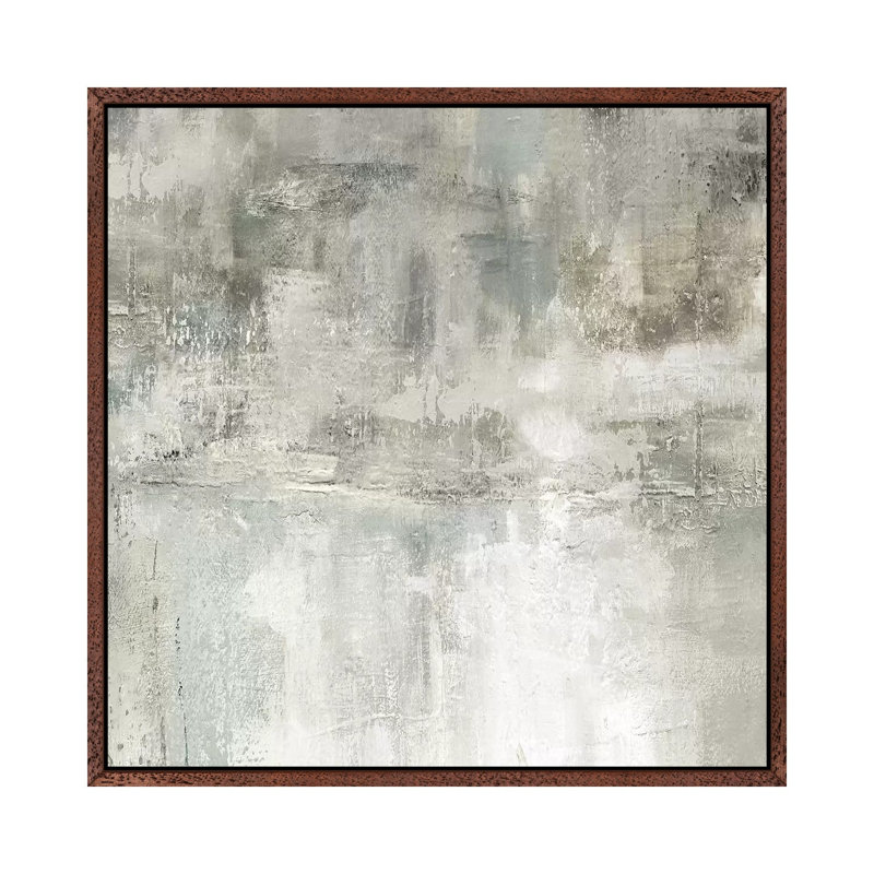 Misty Lake by Carol Robinson - Print on Canvas, 45.72 cm H x 45.72 cm W, Classic Brown Wood Framed