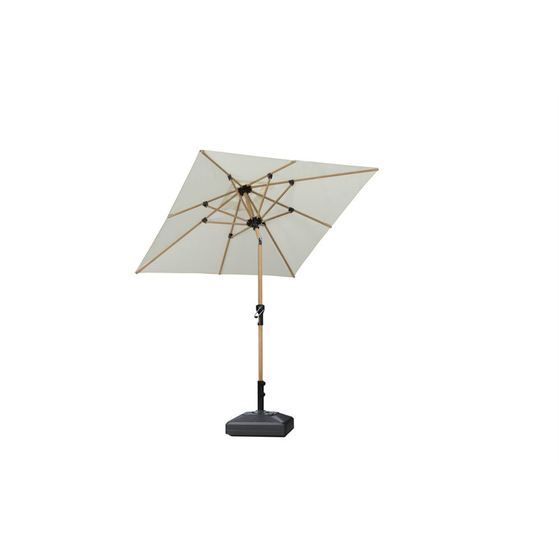Parasol de marché de 6 pi x 6 pi avec parasol de table en aluminium avec bouton-poussoir inclinable et 8 parasols robustes pour la terrasse