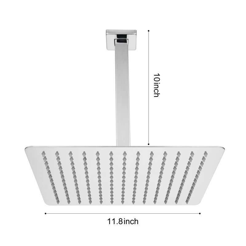 High Pressure Rain Shower Head, Ultra-Thin Showerhead 304 Stainless Steel Waterfall Shower With Self-Clean Nozzles, Full Body Covering