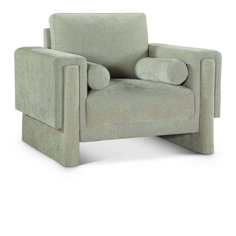 Izziah Upholstered Armchair, Mint Chenille Fabric
