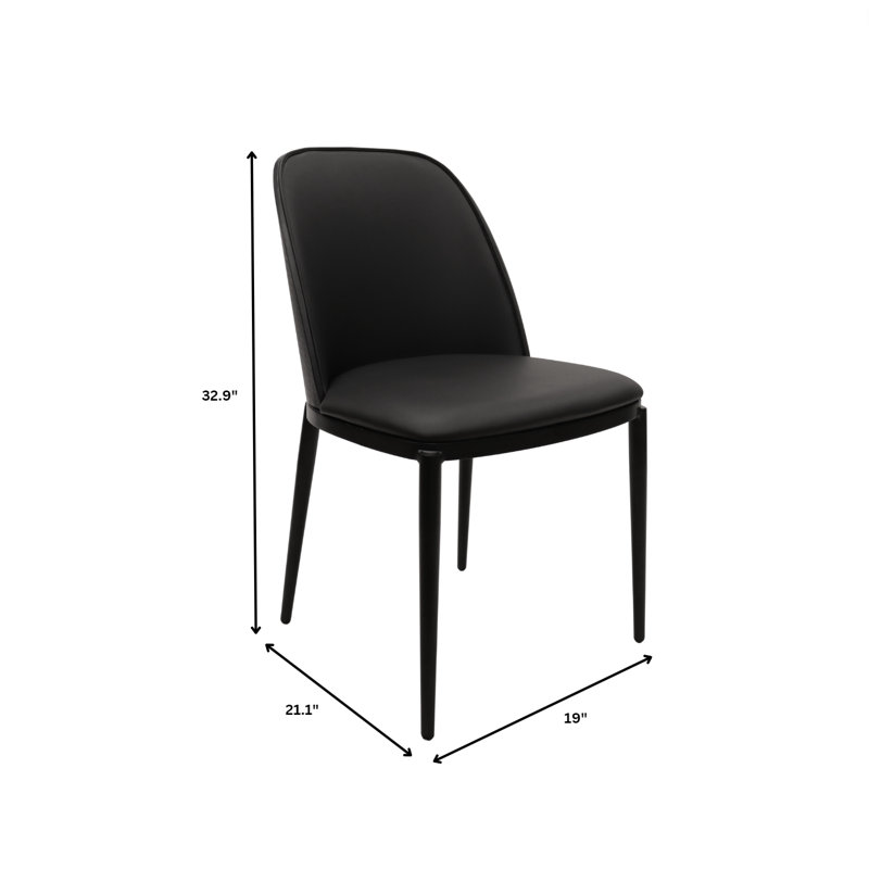 Chaise d'appoint Kelce, Cuir noir / noir