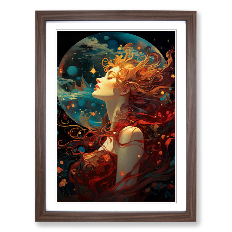 Universe Nouveau - Framed Print, Walnut, 46cm H x 34cm W x 2cm D