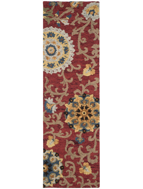 Ferrera Floral Handmade Tufted Wool Area Rug, Runner 2'3" x 14'