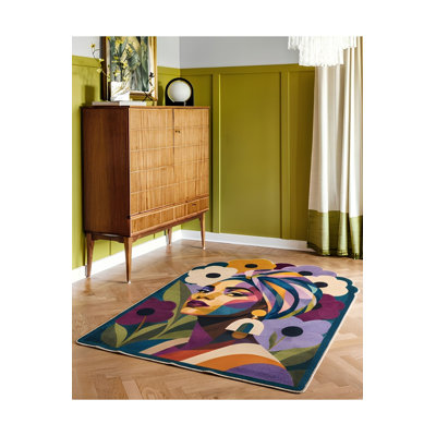 Tapis noir tissé lavable Mosso