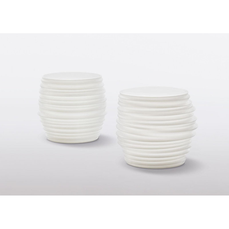 Babylon Outdoor Round Side Table, White
