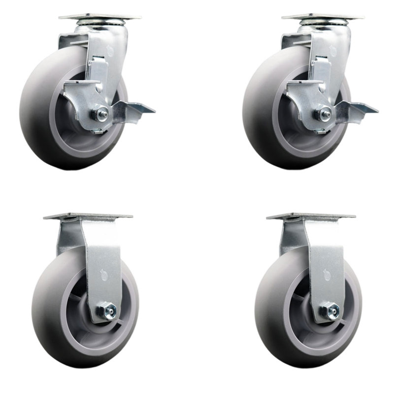 4-Piece Thermoplastic Rubber Caster Set