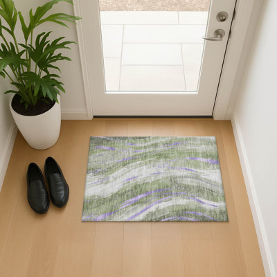 Premium Machine Washable Varasteh AMF1676 Swirls Rug