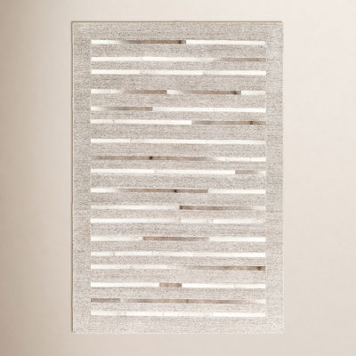 Giselle Hand-Woven Striped Cowhide Rug