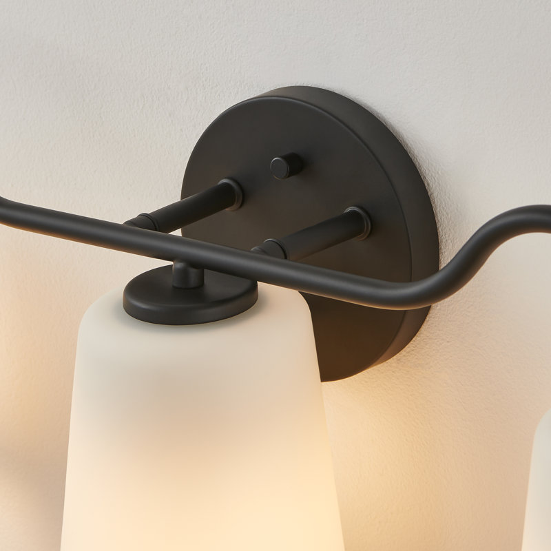 23.5’’ Black Vanity Light With Opal Clear Glass Shade