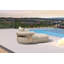  Ensemble de 2 chaises longues d'extérieur en aluminium avec coussin lombaire et accoudoirs pour terrasse au bord de la piscine