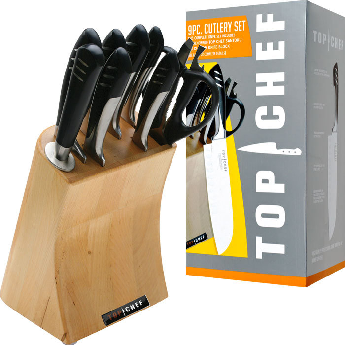 Top Chef 9 Piece Stainless Steel Knife Block Set