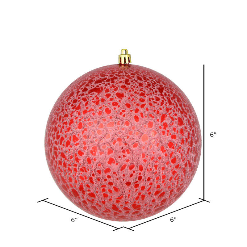 Ornement boule craquelée, Rouge