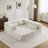 Compression Mahjong Sofa,Convertible Floor Sofa Bed,DIY Boneless Modular Sectional Sofa,No Assembly Required,Circle Fleece Fabric,Oversized 4 Seater With 3 Pillows,White-2047249843