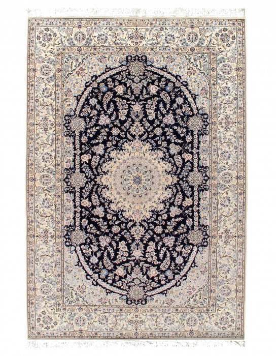 Navy blue Nain silk & wool 6'5"X 9'6"
