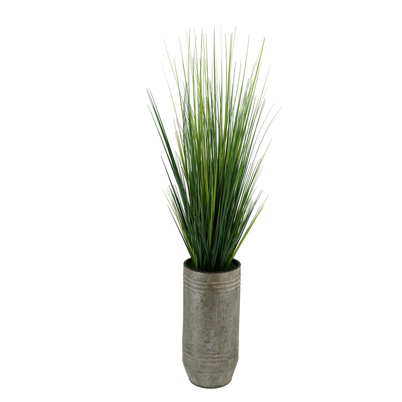 56'' Faux Reed Grass in Metal Planter
