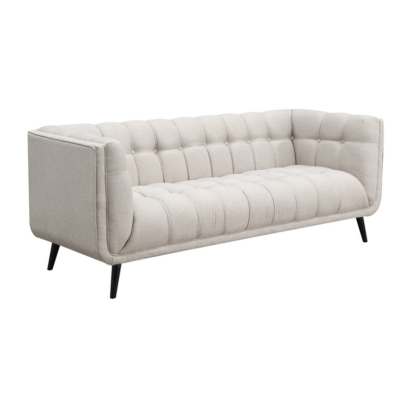 Canapé capitonné moderne Mid-Century, Beige, L 83 po x P 33,5 po x H 33 po