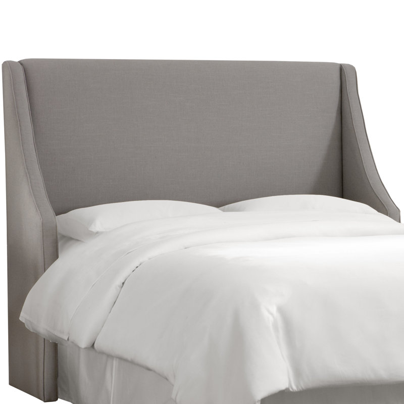 Tête de lit tapissier Riane, Très grand californien, Lin classique gris