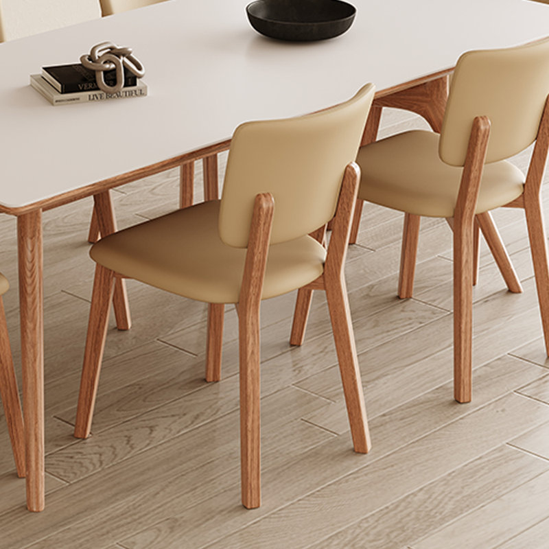 Table de salle à manger moderne et simple en bois de frêne durable, H 29,52 po x L 62,99 po x l 31,49 po