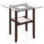Table basse carrée 24 pouces à 2 niveaux avec tablette de rangement