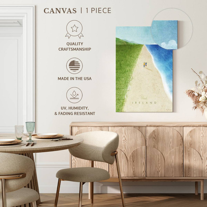 Affiche de voyage rétro Nicci Ireland, H 39 po x l 26 po