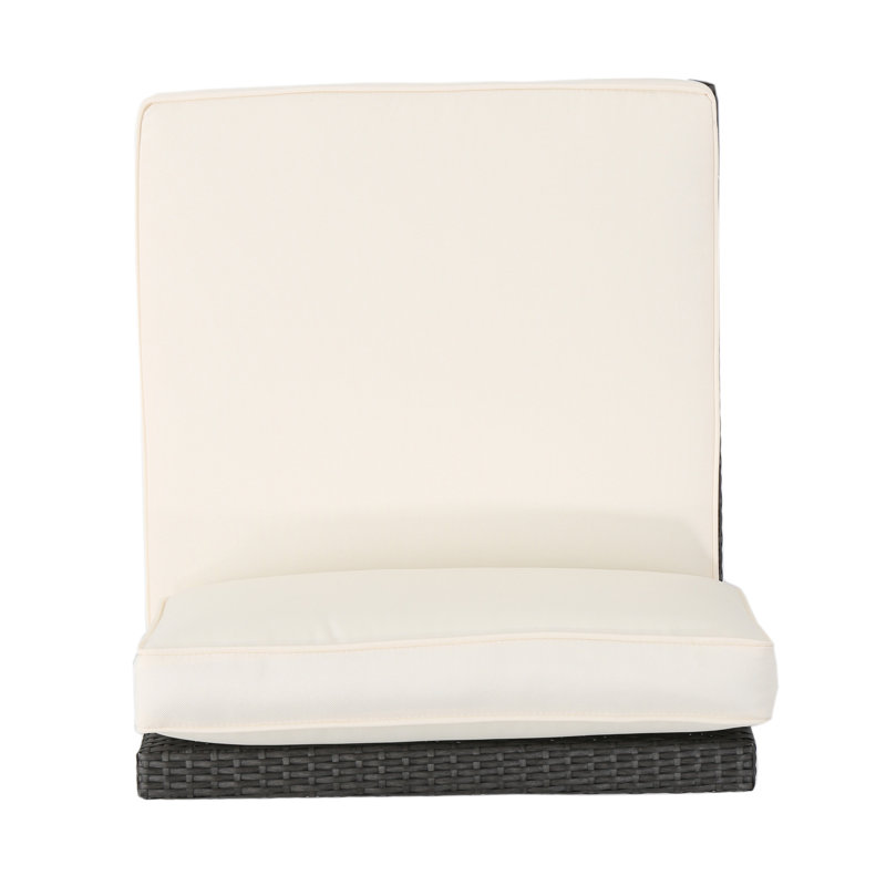 Chaise de patio avec coussins Alexis, Gris, Blanc