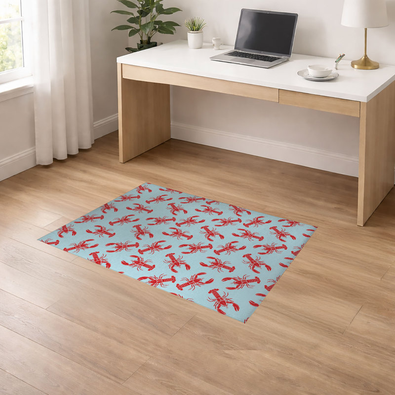 Tapis de bureau léger antidérapant Lobster, Bleu, L 84 po x P 60 po