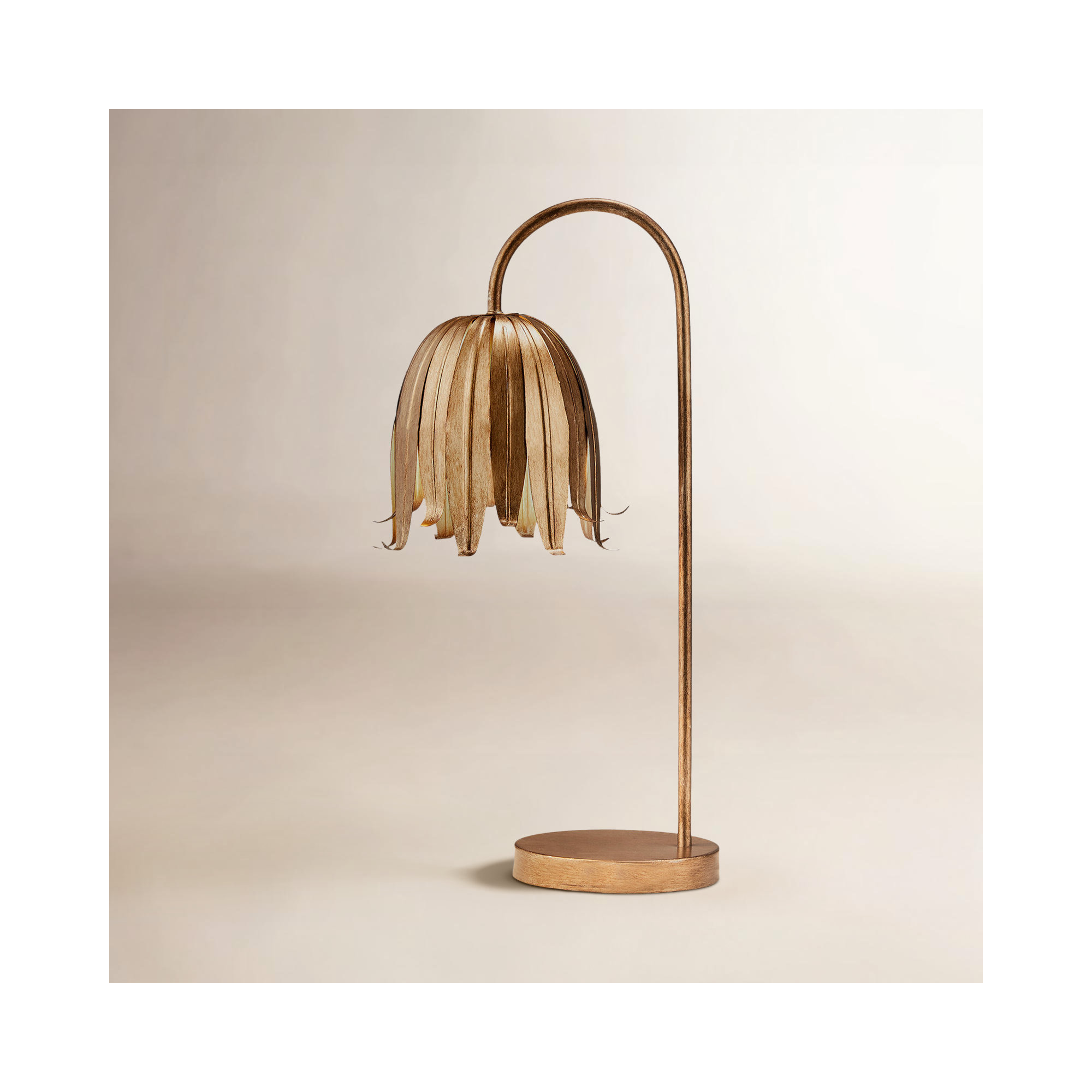 Kialani 23.63" Arched Steel Table Lamp, Brown