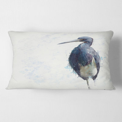Housse et insert de coussin rectangulaire tricolore Heron Bird
