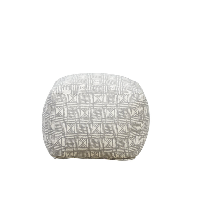 Ressler Square Pouf, Pewter 100% Polyester