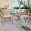 Ensemble de 2 chaises de salle à manger d'extérieur, fauteuil de patio en bois d'acacia avec dossier en corde et coussin hydrofuge, brun clair, capacité de poids de 400 lb