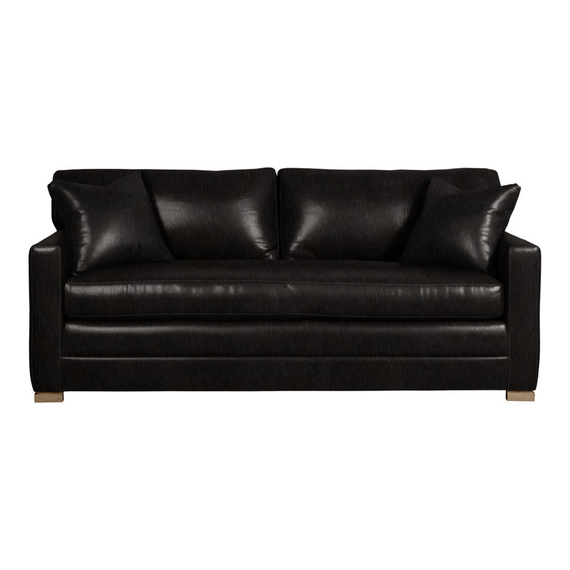 Canapé-lit Hillcrest, Hampton, Cuir véritable encre Ziggy
