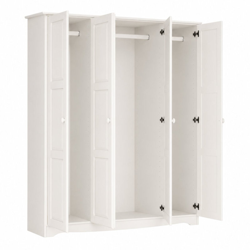 Armoire-penderie 100% bois Arieyana, Blanc