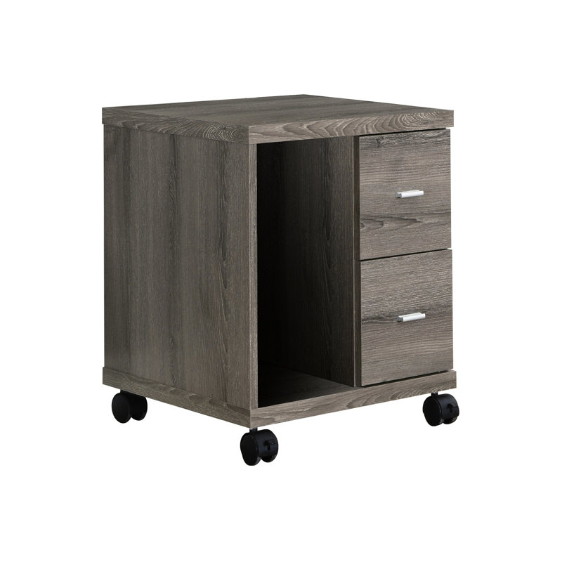Classeur à roulettes pour bureau Workplace - Support de bureau stratifié taupe et métal