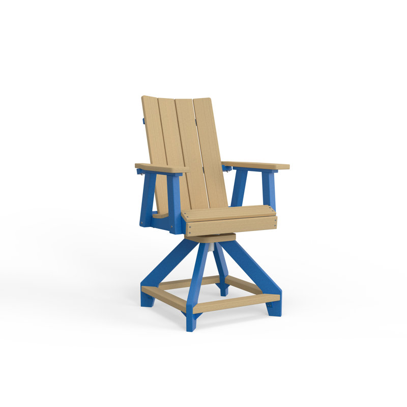 SOL Outdoor Bar Stool, Pacific Blue, Aruba Blue